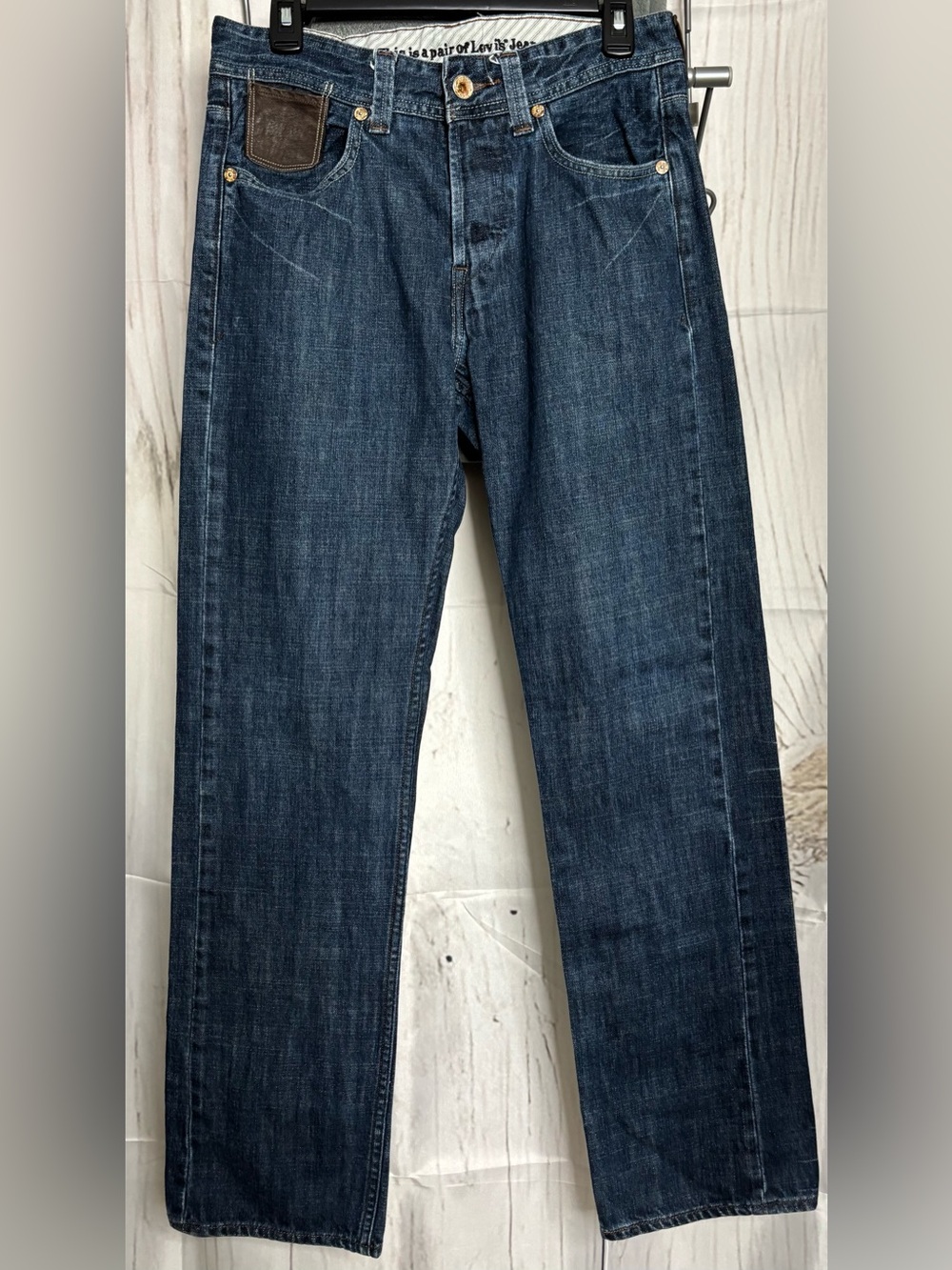Levi's 701S Y2K Vintage Straight Fit Cinch Back Blue Jeans Denim Mens W30 L32